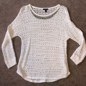 Express sweater with beaded collar